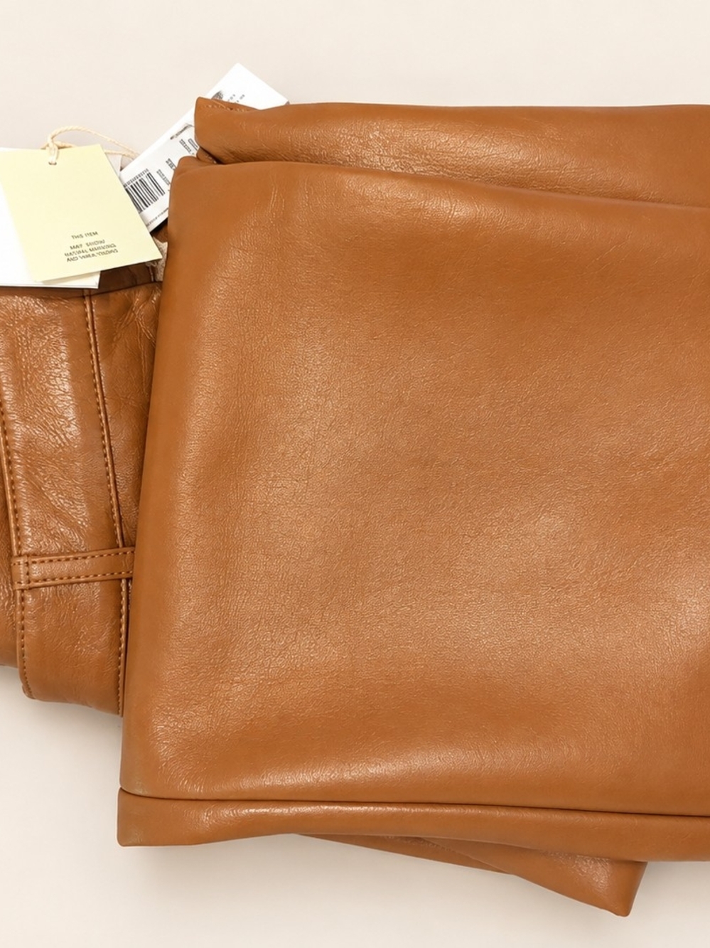 NWT Aritzia Wilfred High Rise Straight Leg Vegan Learher Pants in Chestnut - Picture 7 of 8